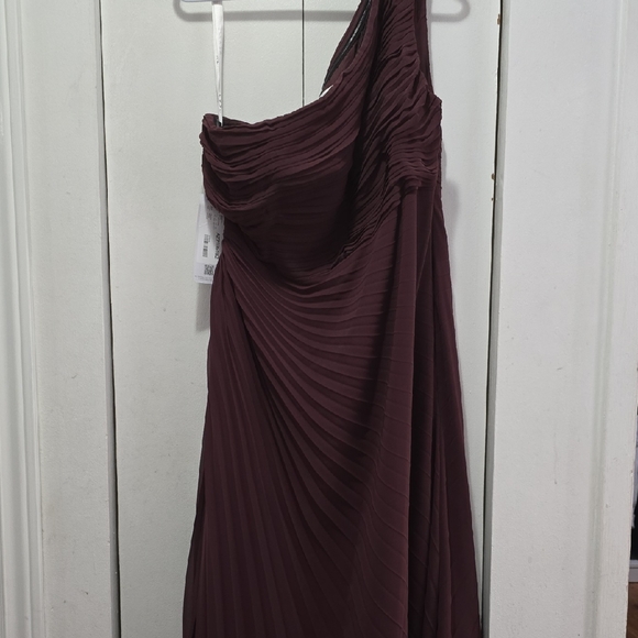 Azazie Dresses & Skirts - Azazie Red One-Shoulder Pleated Cocktail Gown